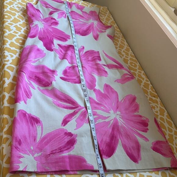 JONES NEW YORK Size 10 Tan Pink Floral Dress - Picture 13 of 15